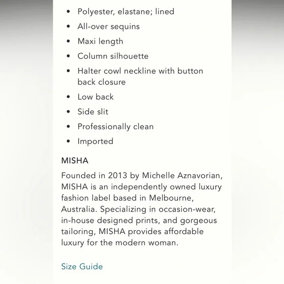 🎉SUPER RARE🎉 Anthropologie NWT MISHA Matilda Sequin Maxi Dress size L. - Picture 10 of 12